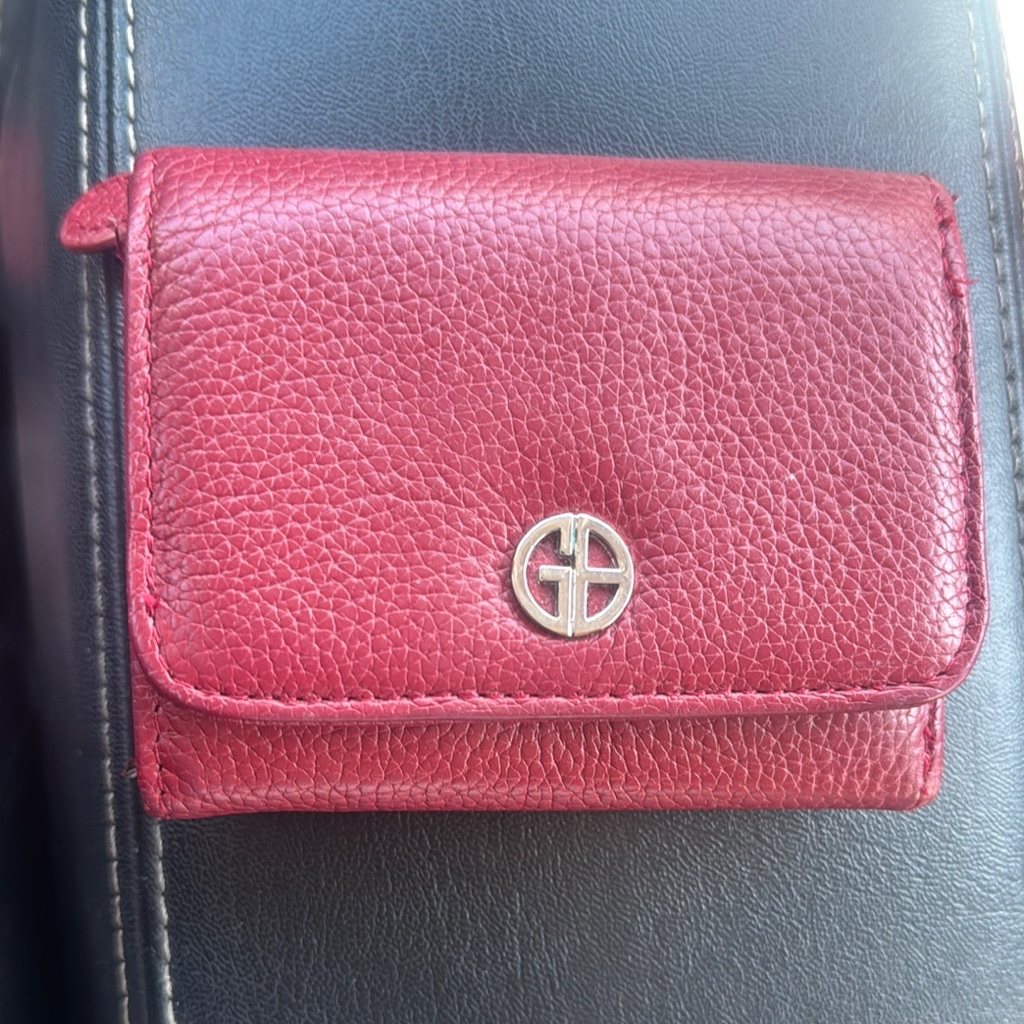 Elegant Red Leather Card Holder